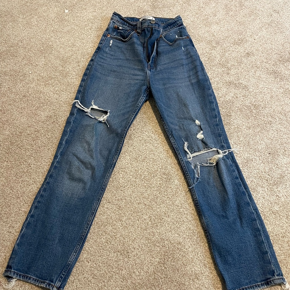Abercrombie & Fitch Distressed Blue Jeans